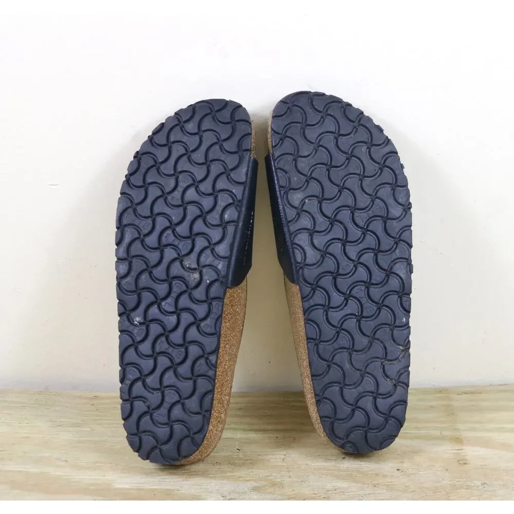 Birkenstock Sandals 8 Narrow Madrid sandals Black Birko-Flor Slides Buckle Shoes - Picture 6 of 6
